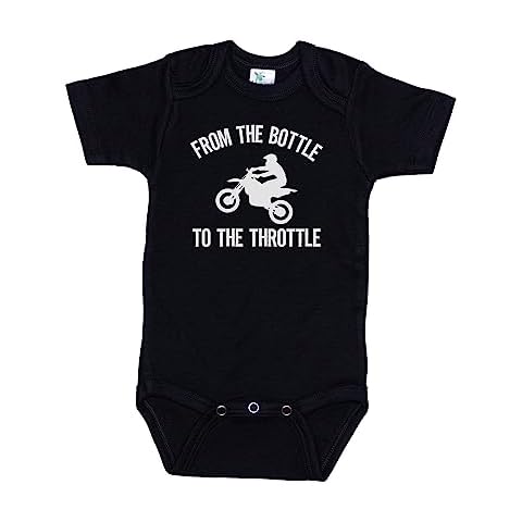 Ebenezer Fire From The Bottle To The Throttle, Dirt Bike Onesie, Unisex Bodysuit (3-6M, BLACK SS(WHITE TEXT)) Cover