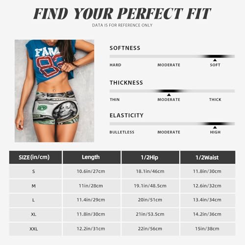 Banknote Patterns Pattern Sports Shorts, high Elastic Slim Fitness Pants, Suitable for Yoga/Leisure/Daily wear4