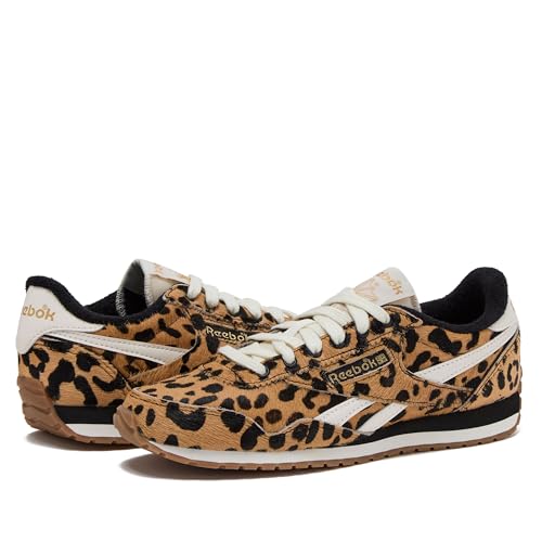 Reebok Women's Classic AZ Legacy Sneakers for Women, Casual Athletic Womens Shoes, Cheetah/Black/Chalk, 7
