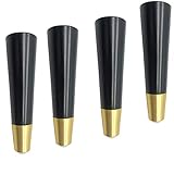 VIEUE Massivholz-Möbelbeine, Tischbeine aus Eiche, Beine for Holzmöbel mit Sockel, Sofa-Ersatzbeine, for Sofa/Schreibtisch/Stuhl/Couchtisch, Holzfarbe, 4 Stück (12,5 cm) (Size : 10.5cm)