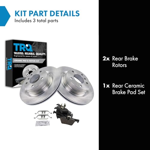 Image of TRQ Rear Ceramic Brake Pad and Rotor Set