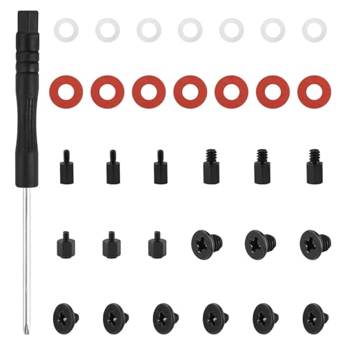 M.2 SSD Schrauben Set, 32 Stück M2 Mainboard Schrauben für ASUS Gigabyte ASRock Motherboard Msi M2 Nvme SSD-Laufwerk Mit nichtmagnetischem Schraubendreher（Kohlenstoffstahl schwarz beschichtet）