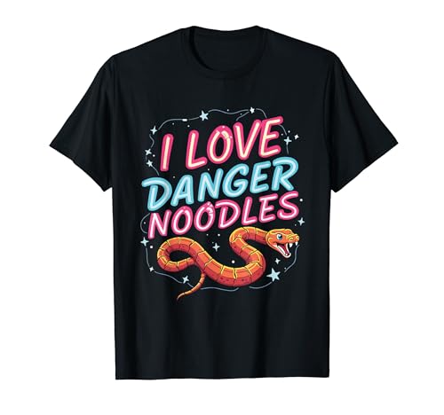 Ball Python Snake Lover Reptil I Love Danger Noodles Camiseta