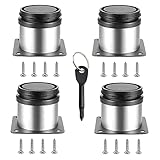 Rund Edelstahl Gebürstet Möbelfüße Verstellbar Möbelfüße Metall Tischbeine Metall Tischbeine Höhenverstellbar Gesamthöhe 4 Stück 50mm