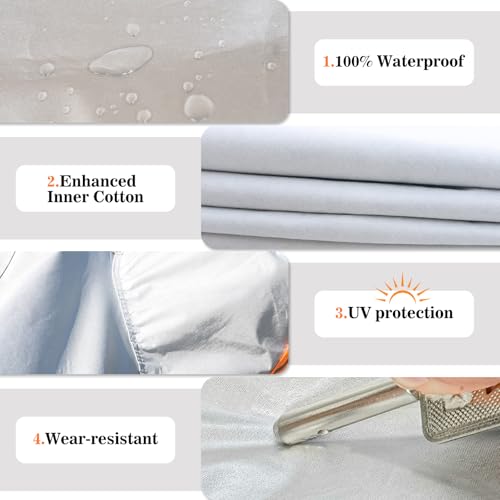 Heavy Duty Waterproof Car Cover for Coupe Universal Fit for Ford Mustang, Chevrolet Camaro, Chevrolet Corvette, BMW 4 Series, Audi A5, Lexus RC, Nissan GT-R, Kia Stinger, & More (Fits Cars up to 200") by SEAZEN - Used condition - Image 3