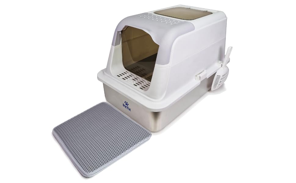 XXL Katzentoilette Aus Edelstahl – Extra Groß (66x45,7x30,5 Cm), Hohe Seiten, Für Große & Mehrkatzenhaushalte