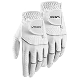 OZERO Microfiber Golf Glove Men: 2-Pack Breathable Flexible Sweat-Resistant Grip Golfing White Glove for Practice and Hot Weather - Men‘s Golf Accessories for Right Handed Golfer - Worn on Left Hand