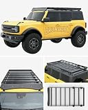 Fit fot Ford Bronco Roof Rack Overland Roof Top Storage Rack Full Length Aluminum Cross Bars Cargo Carrier Basket for 2021-2026 Ford Bronco & Raptor 4 Door Hard Top (Exclude Bronco Sport)