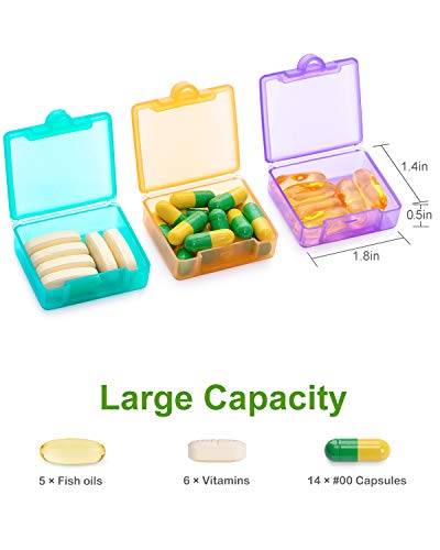 Small Pill Box 3 pcs,Cute Travel Pill Case Portable for Pocket Purse