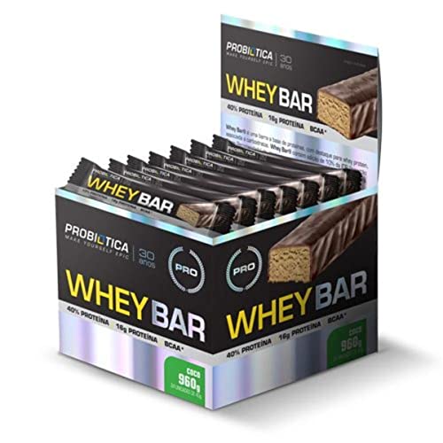 Whey Bar High Protein - Côco, Probiótica, 24 Unidades 40 G