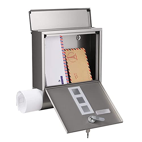 Briefkasten von SONGMICS zur Wandmontage mit Schloss und Deckel