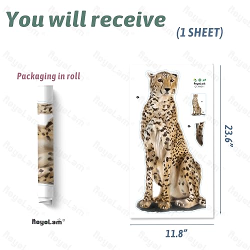 Vinilo decorativo animal leopardo sentando impermeable removible miniatura 4