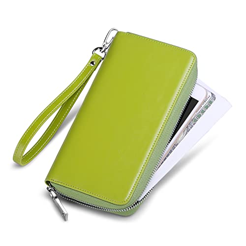 Wallets for Women RFID Blocking Leather Zip Around Wristlet Clutch Travel Purse3