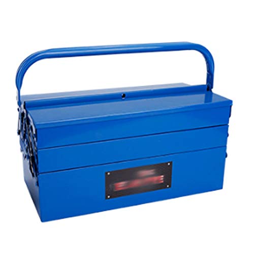 WQWY Werkzeugkisten Dreistufiges Werkzeugkästen for Wartung und Installation Werkzeug-Sets Multifunktionale tragbare Werkzeugschränke Haushalts-Speicher-Toolbox Toolkit (Color : Blue) Cover