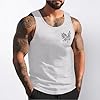 Generisch Summer Graphic Print Sleeveless Tank Top Sports Training Shirt Comfortable Streetwear Fashion, Light grey, XXL #2