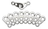Brummel Hooks - Sister Clips Stainless Steel for 1/8 inch to 1/4 inch Cord. (Stainless Steel, 5 Pair