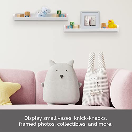 Melannco Floating Arc Wall Shelves For Nursery, Bedroom, Living Room, Kitchen, Set Of 2, White #TOP3