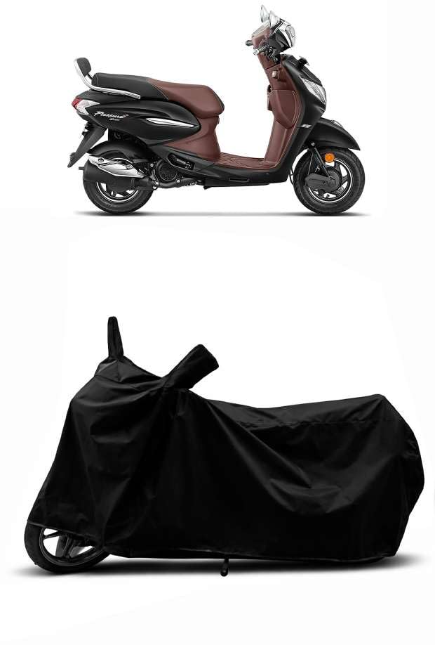 Image of Heavy Duty Waterproof Scooty & Bike Cover for Hero Pleasure Plus - UV Resistant, Dustproof & Rain Protection, All-Weather Outdoor Cover for Bikes & Scooty with Buckle Straps