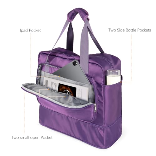 Weekender Bags for Women, Purple Travel Duffle bag, Expandable Large CarryOn Tote Bags with Laptop Compartment, Hospital Bag for Women Labor Delivery, Overnight Bag with Luggage Sleeve4