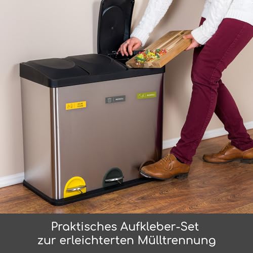 younikat 5 Stück Mülleimer-Aufkleber zur Mülltrennung I 10 x 3 cm I Abfall Recycling I UV- und witterungsbeständig I für Innen- und Außenbereich I Sticker-Set Streifen I you0027