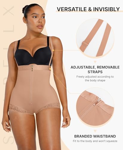 Image of SHAPELLX Fajas Colombianas Shapewear for Women Tummy Control Postpartum Body Shaper Butt Lifting Open Bust Bodysuit