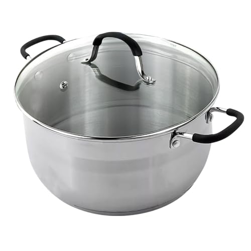 Stainless Steel Sauce Pot Pans - with Glass Lids, Kitchen Cooking Pots | with Induction Bottom, Kitchen Cookware, Food Cooking Saucepans | Kitchenware (32cm)