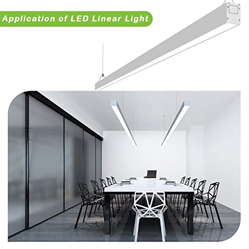 Hykolity 8Ft Linkable Led Linear Light, 80W 9200Lm 3000K/4000K/5000K Cct Selectable, 0-10V Dimmable Architectural Led Suspension Office Lighting Fixture For Market, Garage, Etl,4 Pack - Silver #TOP5