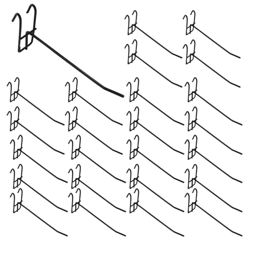 OSVJE Grid Wall Hooks, Black, 6 inch, 25 Pcs