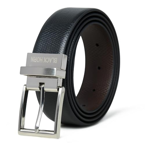 Image of BLACKHORN Leather Reversible Belt for Men - Italian Leather Formal Belt, Versatile Men's Belt for Business & Casual