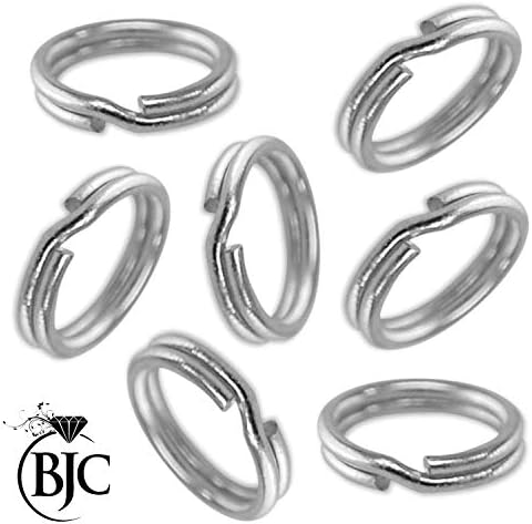 Beautiful Jewellery Company 5 x Solid Sterling Silver 5mm 925 Bevelled Split Rings/Jump Ring Replacements (Link Charm