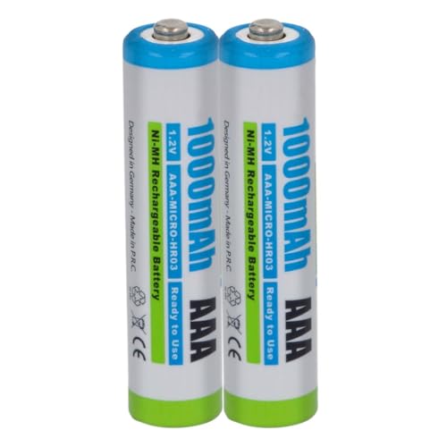 2 x Akku kompatibel mit Sennheiser Wireless Headset HDR 110, HDR 120, HDR 160, HDR 170, HDR 220 - NI-MH 1000mAh