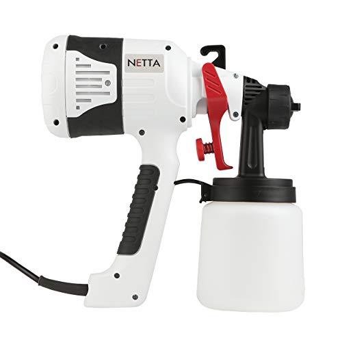 NETTA Electric Paint Sprayer, Paint Spray Gun – with Adjustable Nozzles, Suitable for Interior and Exterior Painting Such As; Ceiling, Fences, Walls and Many More – 650W