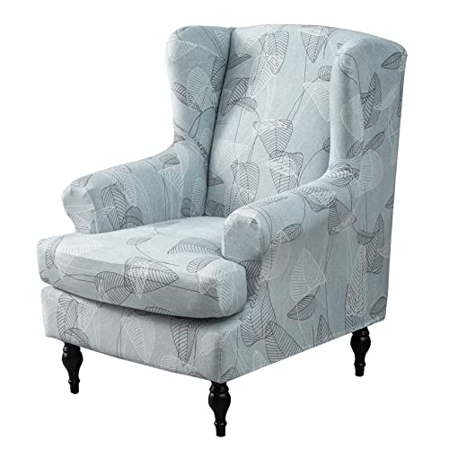 Fuloon Wingback Chair Slipcover 2 Piece Printed Wingback Chair Cover Stretch Spandex Armchair Covers For Living Room Wingback Chair #TOP4