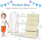 ikkle Kids Bookshelf and Toy Storage, Baby Bookcase with Movable Drawer | 3-Tier Toddler Montessori Toy Organizer & Sling Bookshelf, Nursery Book Shelves for Kids Rooms, Playroom, Bedroom, Classroom