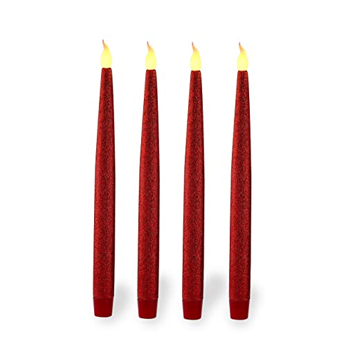 Furora Lighting Red Flameless Candles Battery Operated, Remote Controlled Pillar Candles And Votive Candles Bundle With 4 Pack Red Taper Candles With Timer For Christmas Decor And Table Centerpieces #TOP3
