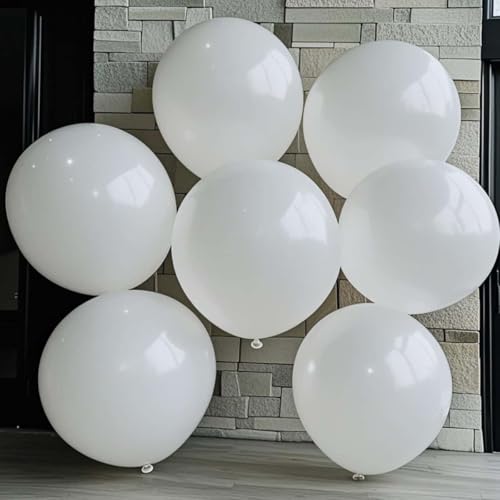Image of 30 Pack White Balloons 36 Inch White Latex Large Balloon Bulk for Birthdays, Baby Showers, Weddings, Party Decorations