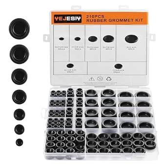 210PCS Rubber Grommet Kit, 7 Sizes for Wiring, Automotive, Home Improvement