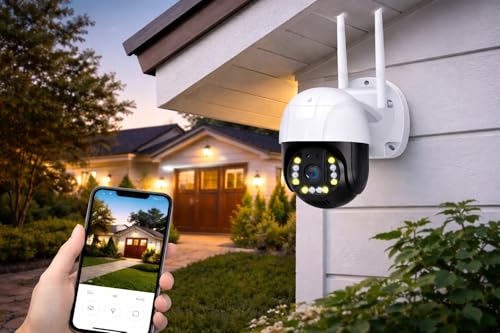 Image of Guard Well 4G LTE Outdoor PTZ Security Camera | Dual Antenna | 360 Pan Tilt | Night Vision | Motion Detection | Two Way Audio | 4G SIM-Based CCTV Camera for Home with Mobile App V380 Pro (4G Camera)
