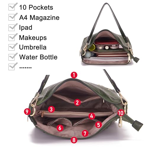 Image of Large Crossbody Purses Set For Women Shoulder Tote Handbags Ladies Hobo Bags With Matching Wallet 4PCS