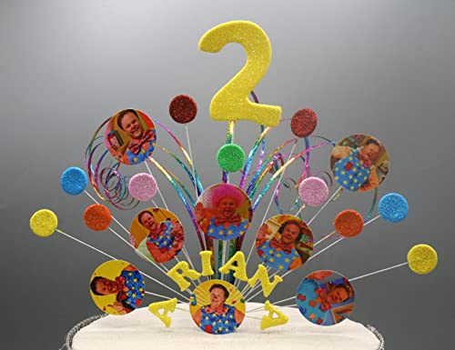 Tumble Stars on wires Childrens Cake Spray Explosion Glittered or Non Glittered Cake Topper Cake Decoration personalised 1st 2nd 3rd 4th 5th 6th 7th 8th 9th 10th any age any colours 002