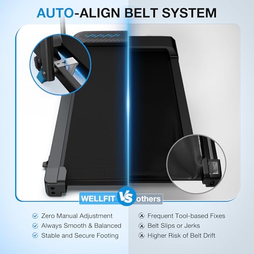 WELLFIT Foldable Under-Desk Walking Pad with 350 lb Capacity — view 2