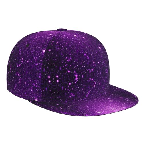 Fashionable Baseball Cap Beautiful Purple Glitter Sparkles Pattern Dad Hat for Boys and Girls, Relaxed Fit Breathable Moisture Wicking Sports Cap Headwear