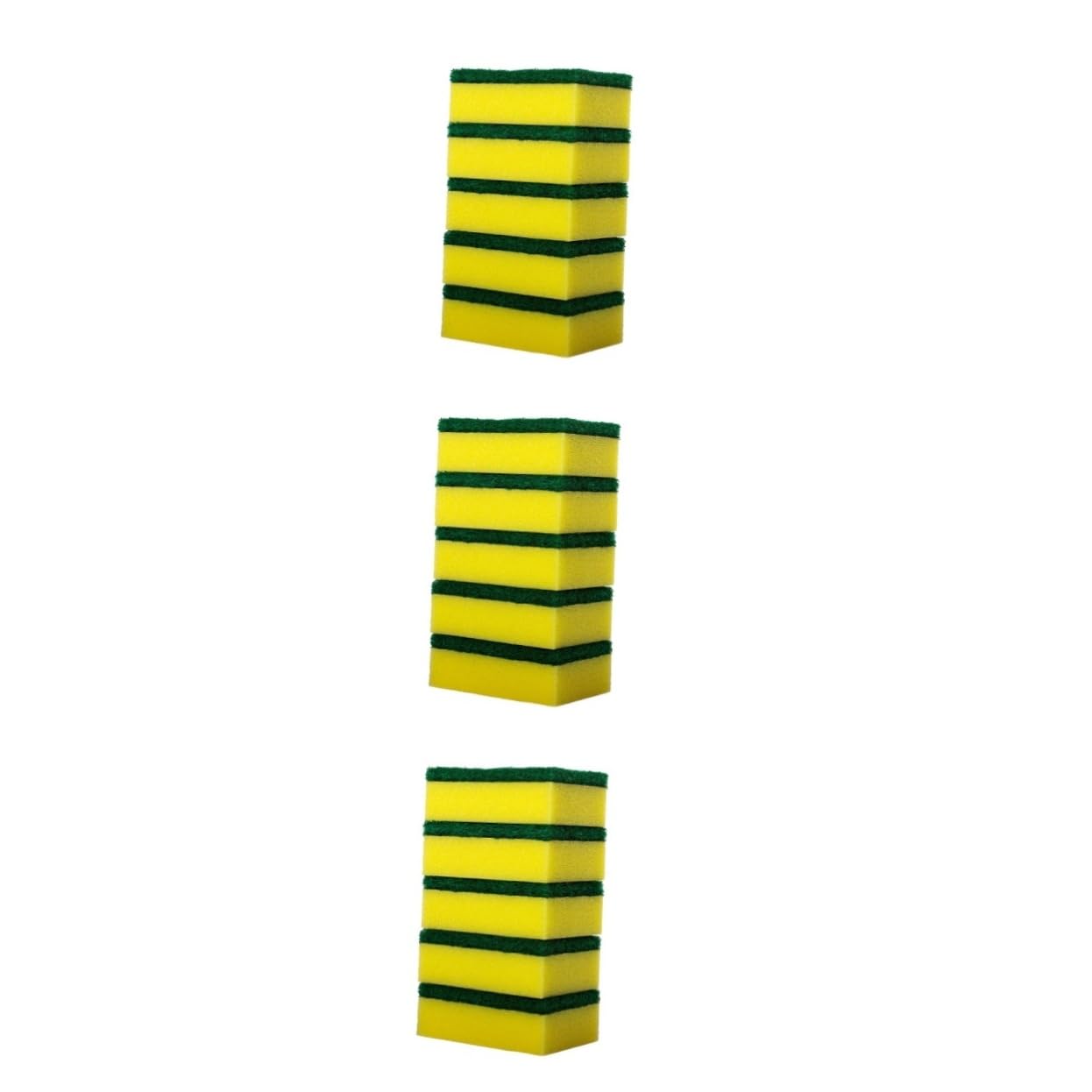 GLEAVI 84piezas Esponjas De Limpieza De Cocina Amarillo Verde Esponjas Duraderas y Antideslizantes para Fregar Platos y Utensilios para Eliminar Manchas Difíciles Sin Rayar
