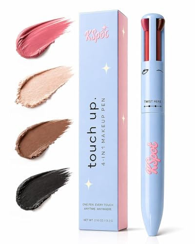 kspot 4-in-1 Makeup Pen Multi-Use Beauty Pen for Lips Eyes and Brows Travel Makeup Pen for Purse Car and Quick Touch-Ups