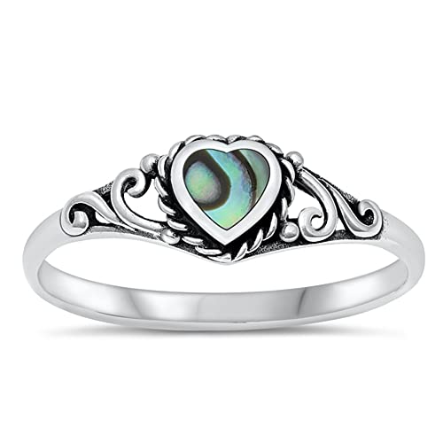 CloseoutWarehouse Antique Swirl Heart Ring Sterling Silver