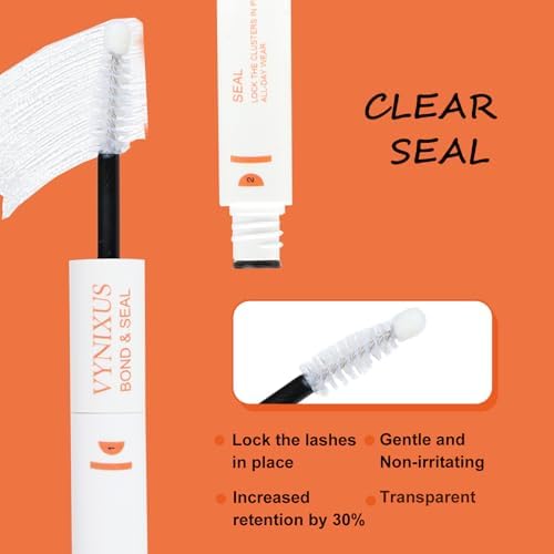 Lash Bond and Seal Eyelash Glue Waterproof Lash Cluster Glue Black Lash Glue VYNIXUS 2-IN-1 Eyelash Bond and Seal Cluster Lash Glue Long Lasting 72H+ DIY at Home — view 3