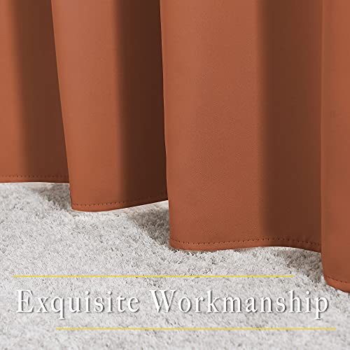 NICETOWN Sliding Glass Door Curtain - Grommet Extra Wide Window Treatment Thermal Insulated Drape for Kids Room/Living Room (Burnt Orange, W100 x L95, 1 Panel)