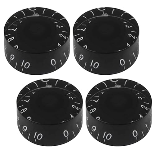 Musiin Electric Guitar Volume Tone Compatible with Les Paul Epiphone Control Knob Caps, Barrel-Shaped LP Style of Durable Plastic Material Sturdy and Long-Lasting (Black)