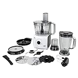 SQ Professional K-Mojo DigiMaster Food Processor Blender, Grinder, Juicer, Smoothie Maker All in One - Digital Multifunctional Kitchen Robot 1000W, White