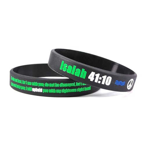 Christian Bracelets for Men Women Bible Verse Wristbands with Scripture Christ Cross Silicone Bracelet Faith-Based Religious Jewelry Easter Baptism Inspirational Gifts2